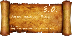 Burgermeister Olga névjegykártya