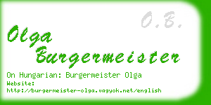 olga burgermeister business card